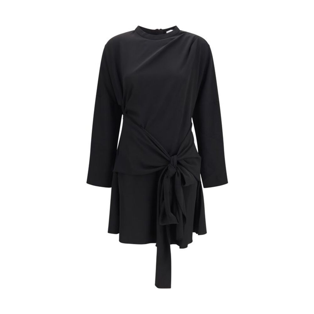 Ganni Women Draped-Knot Crepe Mini Dress